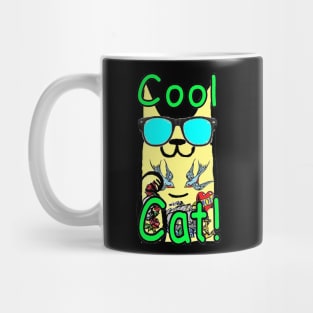 Cool Cat Graffiti Tattoo kitty Mug